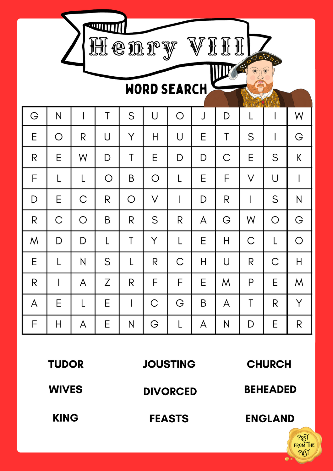 Henry VIII Word Search