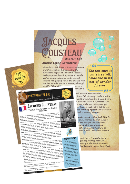 Jacques Cousteau Letter - Ocean Explorer