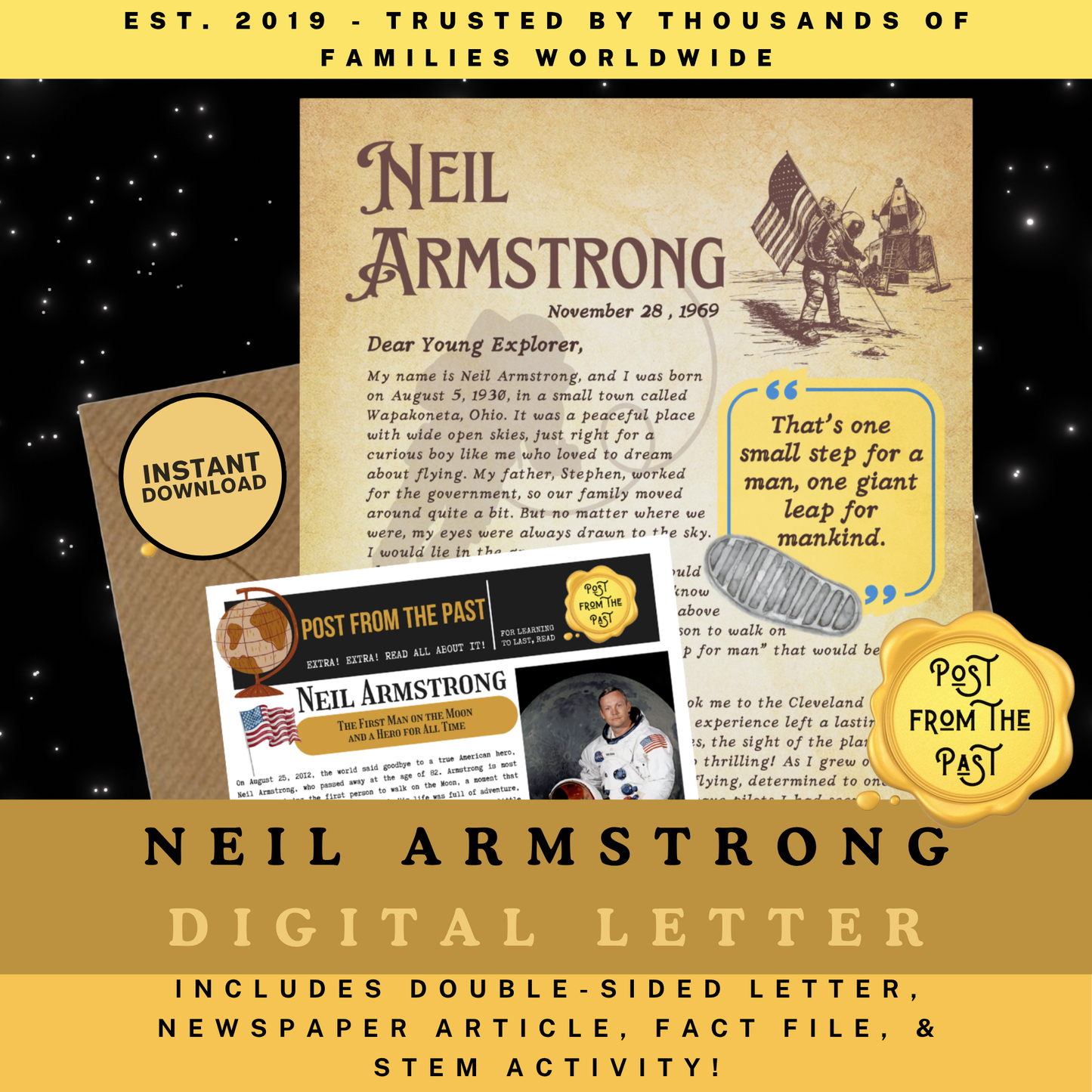 Neil Armstrong DIGITAL Letter - Astronaut
