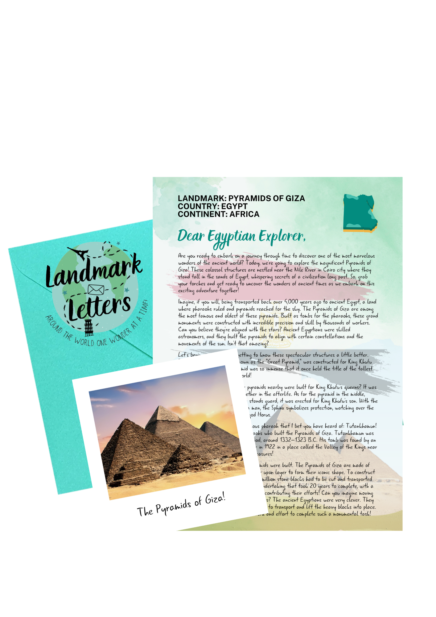 Pyramids of Giza- Landmark Letters