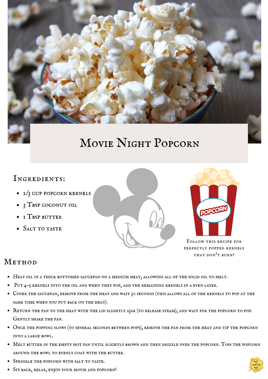 Walt Disney Movie Night Popcorn Recipe