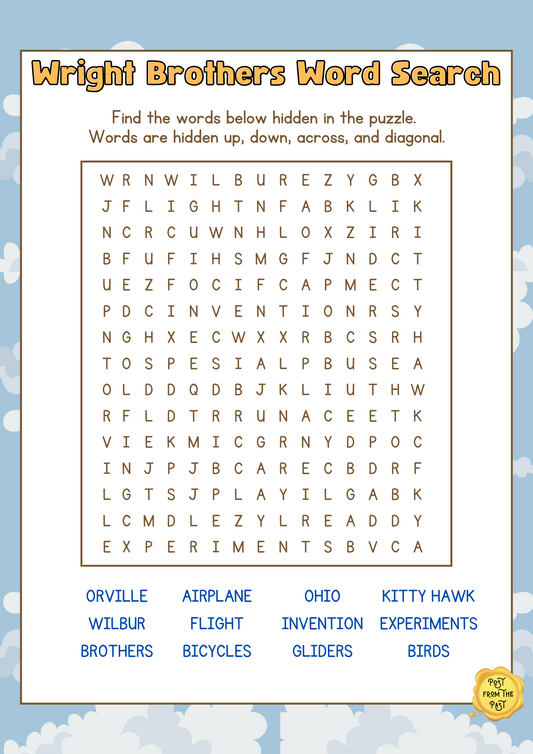 The Wright Brothers Word Search
