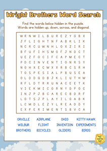 The Wright Brothers Word Search