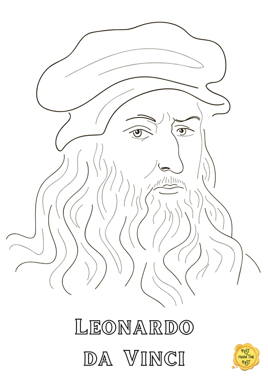 Leonardo da Vinci Colouring Page