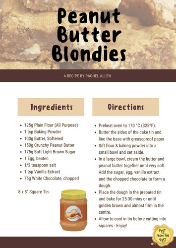 G. W. Carver Peanut Butter Blondies Recipe